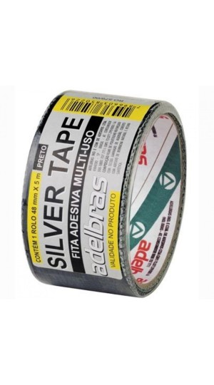 FITA SILVER TAPE 48MM X 5M PRETO ADELBRAS