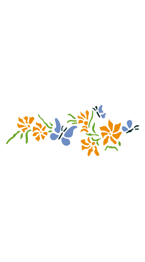 STENCIL 330X140MM 30000 - 1186 BORBOLETAS FLORAL