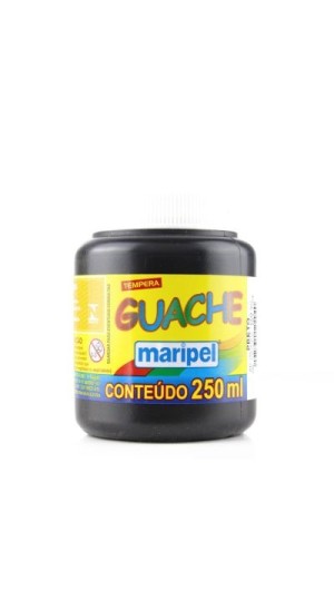 TINTA GUACHE PRETO 250ML MARIPEL