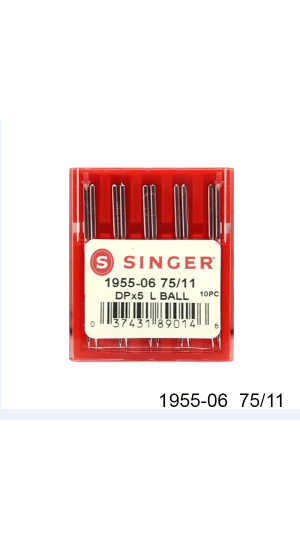 AGULHA DE MAQUINA SINGER PARA COSTURA 1955 Nº11 RETA CABO GROSSO ENV/10