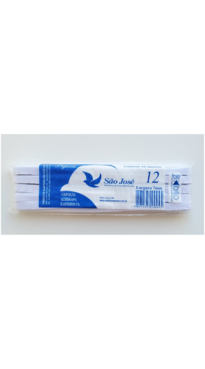 ELÁSTICO BRANCO SÃO JOSÉ Nº12 PEÇA C/10M.
