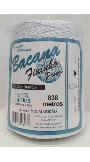 BARBANTE FININHO BRANCO 4 FIOS 600G.
