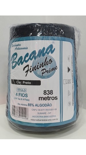 BARBANTE FININHO PRETO 4 FIOS 600G.