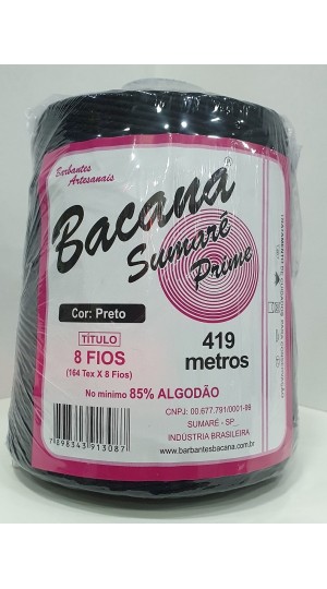 BARBANTE SUMARÉ PRETO 8 FIOS 600G.