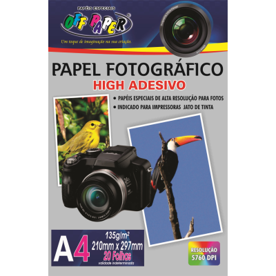 PAPEL FOTOGRÁFICO ADESIVO A4 135G. C/20