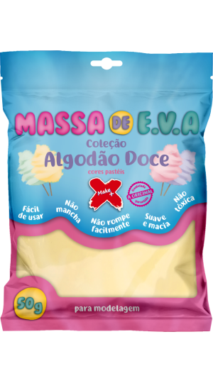MASSA DE EVA 50G. AMARELO BAUNILHA MAKE MAIS
