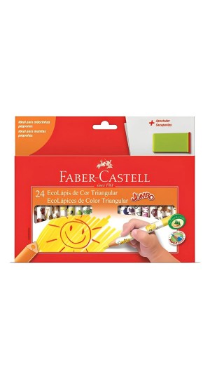 LÁPIS DE COR 24 CORES JUMBO TRIANGULAR FABER